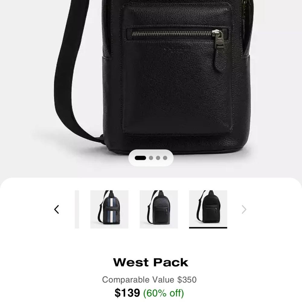 Coach Black Men’s Sleek Modern Design Bag